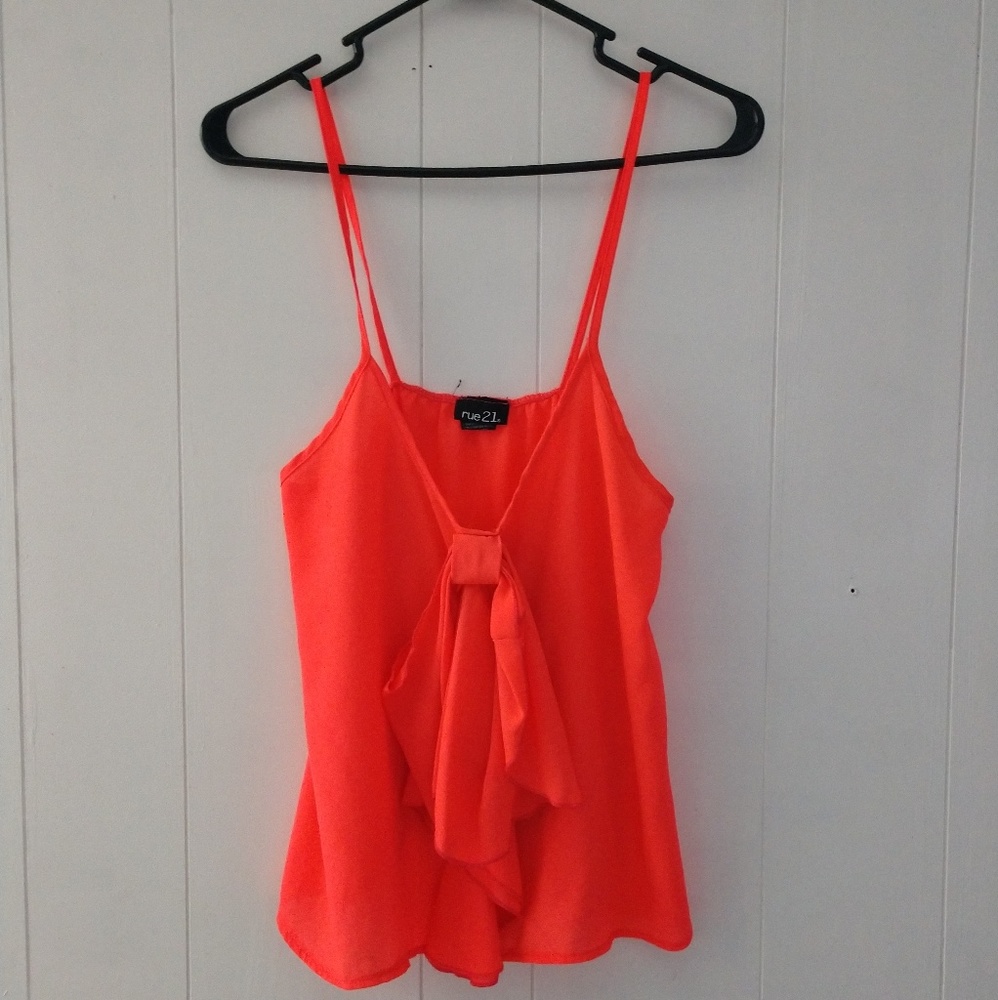 Bright orange flowy tank top
